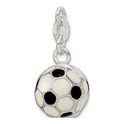 Sterling Silver Enamel Soccer Ball Charm – view 6