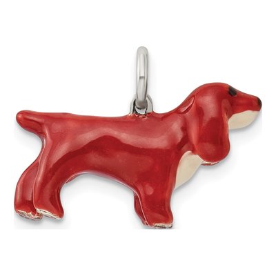 Sterling Silver Enameled Cocker Spaniel Pendant – view 5
