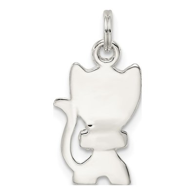 Sterling Silver Enameled Cat Pendant – view 5