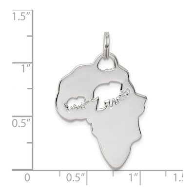 Sterling Silver Africa Elephant Cutout Pendant – view 4