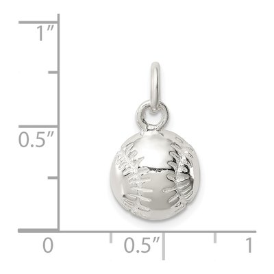 Sterling Silver Baseball Pendant – view 4