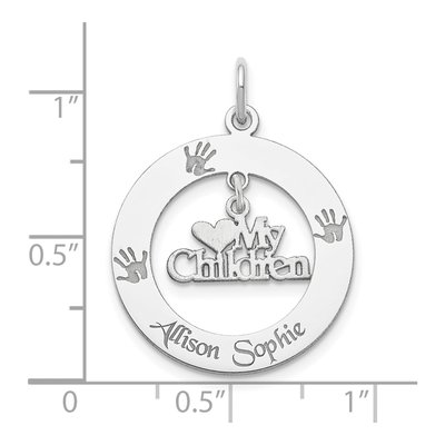 Sterling Silver Personalized My Children Charm – view 3