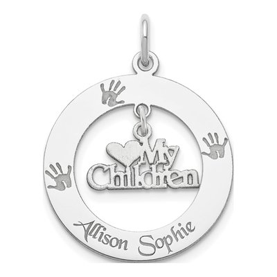 Sterling Silver Personalized My Children Charm