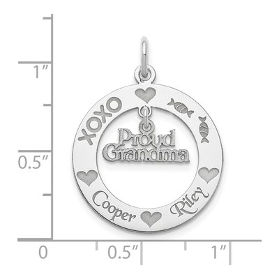 Sterling Silver Personalized Proud Grandma Charm – view 3
