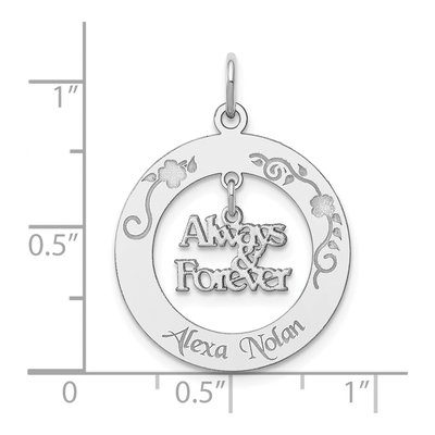Sterling Silver Personalized Always Forever Charm – view 3
