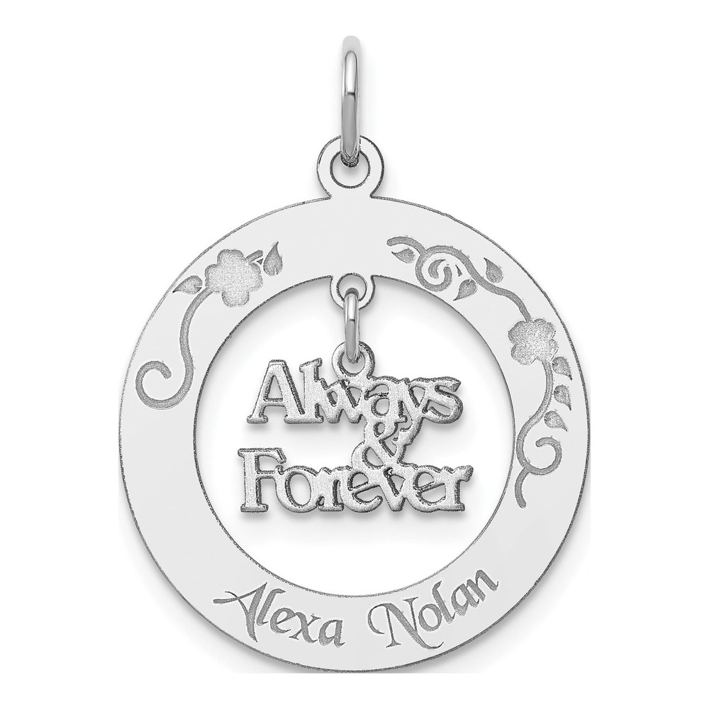 Sterling Silver Personalized Always Forever Charm