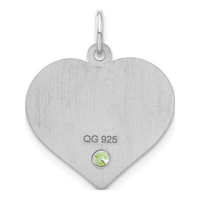 Sterling Silver Personalized Heart Birthstone Charm – view 4