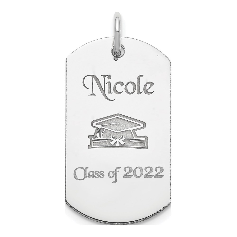 Personalized Graduation Dog Tag Charm