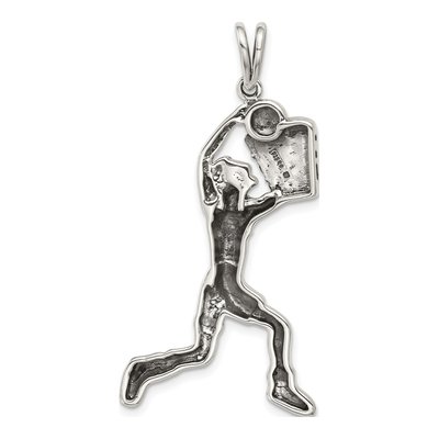 Sterling Silver Basketball Player Pendant – view 4