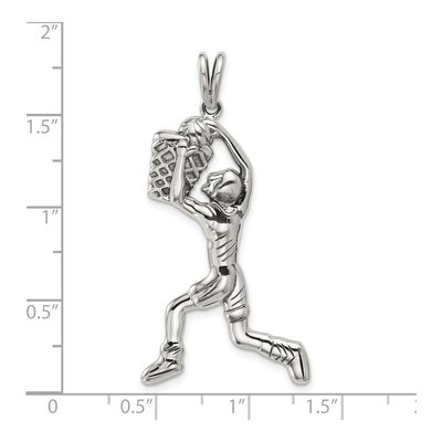 Sterling Silver Basketball Player Pendant – view 5