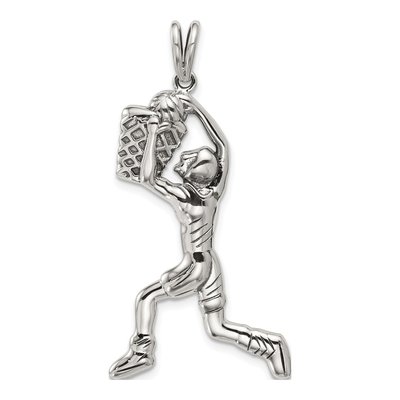 Sterling Silver Basketball Player Pendant