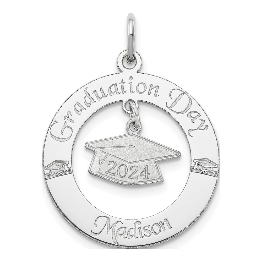 Sterling Silver Personalized Graduation Charm