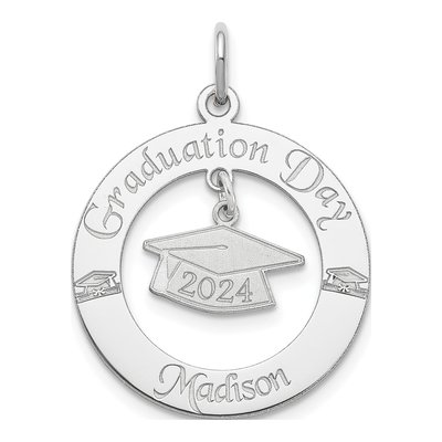 Sterling Silver Personalized Graduation Charm