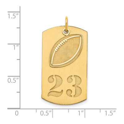 Gold-Plated Sterling Silver Personalized Football Dog Tag Charm – view 3