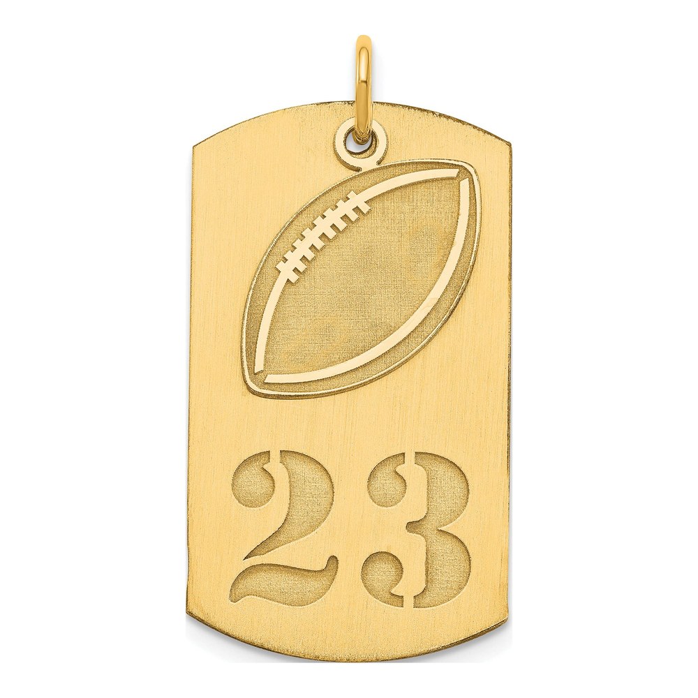 Personalized Gold Plated Football Dog Tag Charm