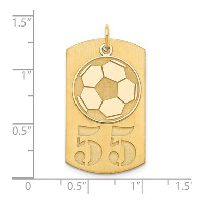 Gold-Plated Sterling Silver Personalized Soccer Ball Dog Tag Pendant – view 3