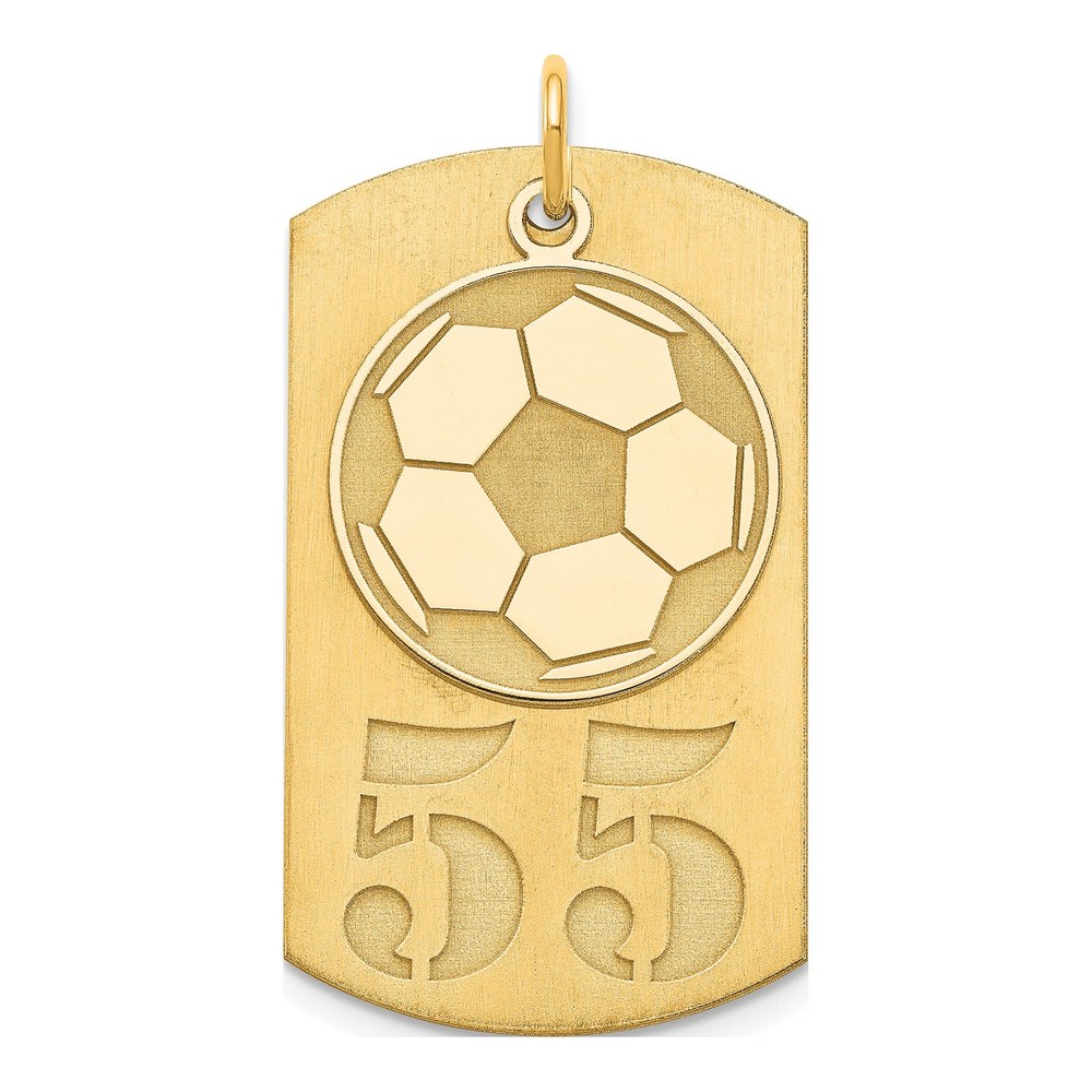 Gold-Plated Sterling Silver Personalized Soccer Ball Dog Tag Pendant