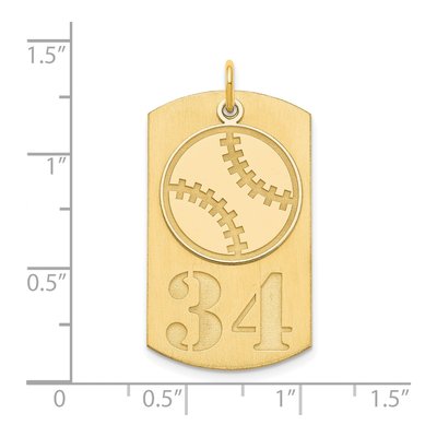 Gold-Plated Sterling Silver Personalized Baseball Dog Tag Charm – view 3
