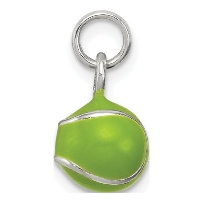 Sterling Silver Green Enamel Tennis Ball Charm – view 3