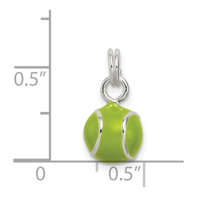 Sterling Silver Green Enamel Tennis Ball Charm – view 4