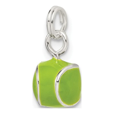 Sterling Silver Green Enamel Tennis Ball Charm – view 6
