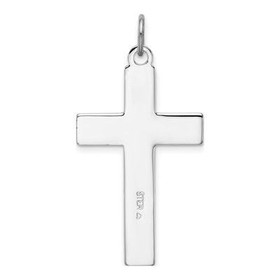 Sterling Silver Black Enamel Cross Pendant – view 5