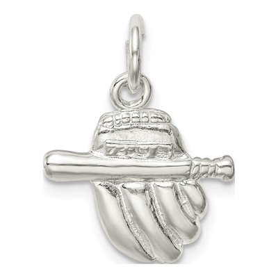 Sterling Silver Baseball Glove Bat Charm – view 4