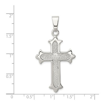 Sterling Silver Textured Cross Pendant – view 4
