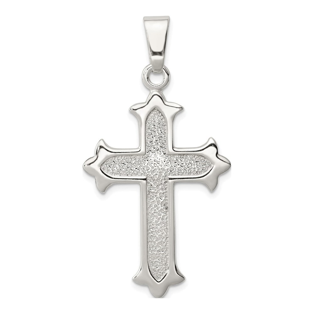 Sterling Silver Textured Cross Pendant