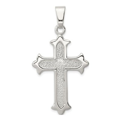 Sterling Silver Textured Cross Pendant