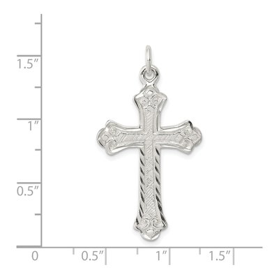 Sterling Silver Diamond-Cut Cross Pendant – view 4