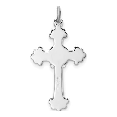 Sterling Silver Cross Fleur de Lis Pendant – view 4