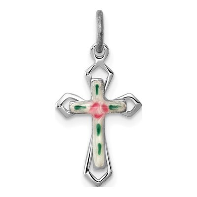 Sterling Silver Enamel Cross Pendant