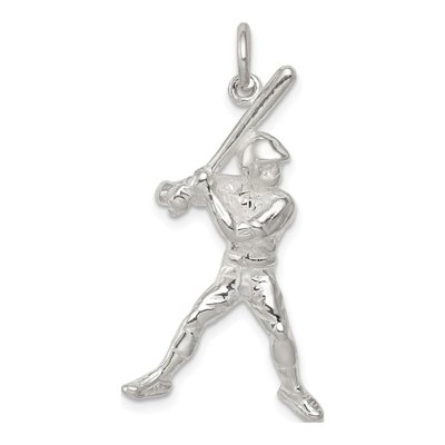Sterling Silver Baseball Batter Pendant