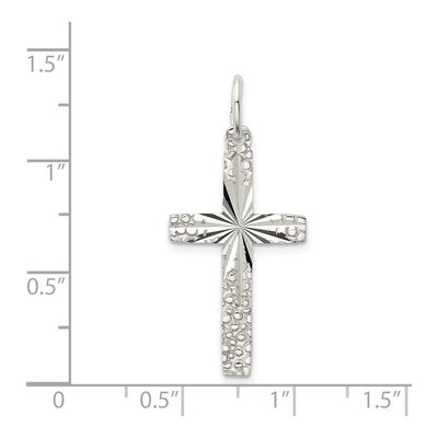 Sterling Silver Diamond-Cut Cross Pendant – view 4