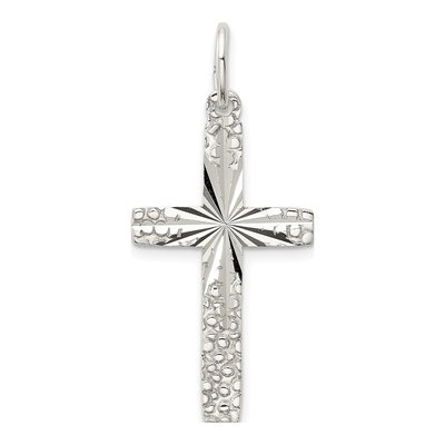 Sterling Silver Diamond-Cut Cross Pendant