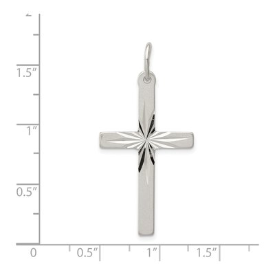 Sterling Silver Diamond-Cut Cross Pendant – view 4