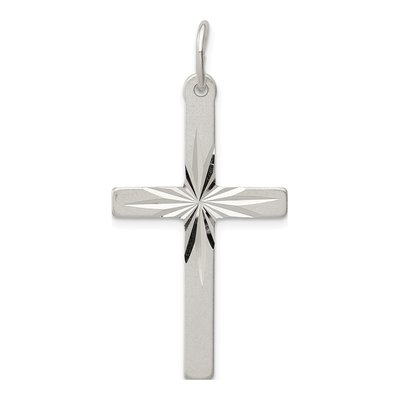 Sterling Silver Diamond-Cut Cross Pendant