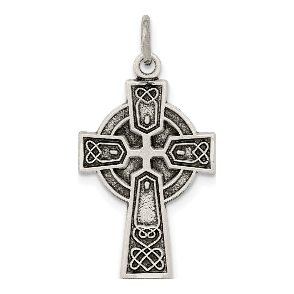 Sterling Silver Antiqued Celtic Cross Pendant