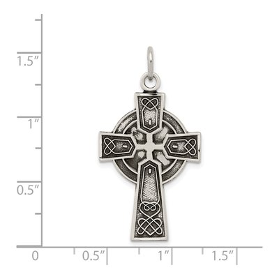 Sterling Silver Antiqued Irish Cross Pendant – view 4