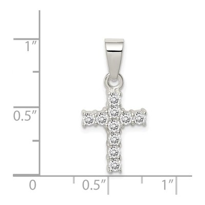 Sterling Silver CZ Kids' Cross Pendant – view 4