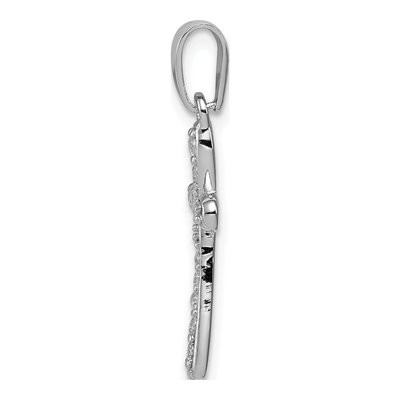 Sterling Silver CZ Cross Pendant – view 3