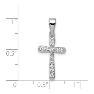 Sterling Silver CZ Cross Pendant – view 5