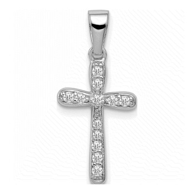 Sterling Silver CZ Cross Pendant
