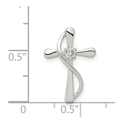 Sterling Silver CZ Cross Pendant – view 4