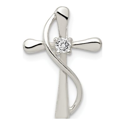 Sterling Silver CZ Cross Pendant