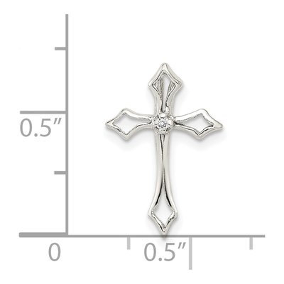 Sterling Silver CZ Cross Pendant – view 4