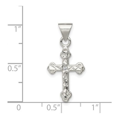 Sterling Silver CZ Cross Pendant – view 4