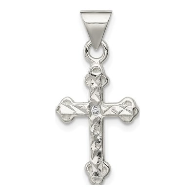 Sterling Silver CZ Cross Pendant