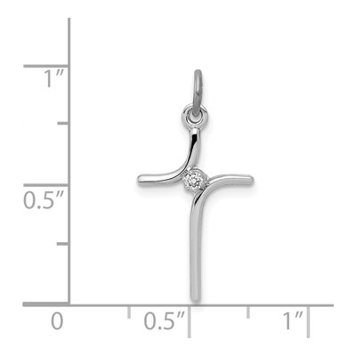 Sterling Silver CZ Cross Pendant – view 5